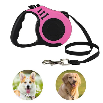 Retractable Dog Leash, 3M/5M Extendable Walking Lead for Small & Large Dogs with One-Button Brake & Lock, Strong Nylon Tape